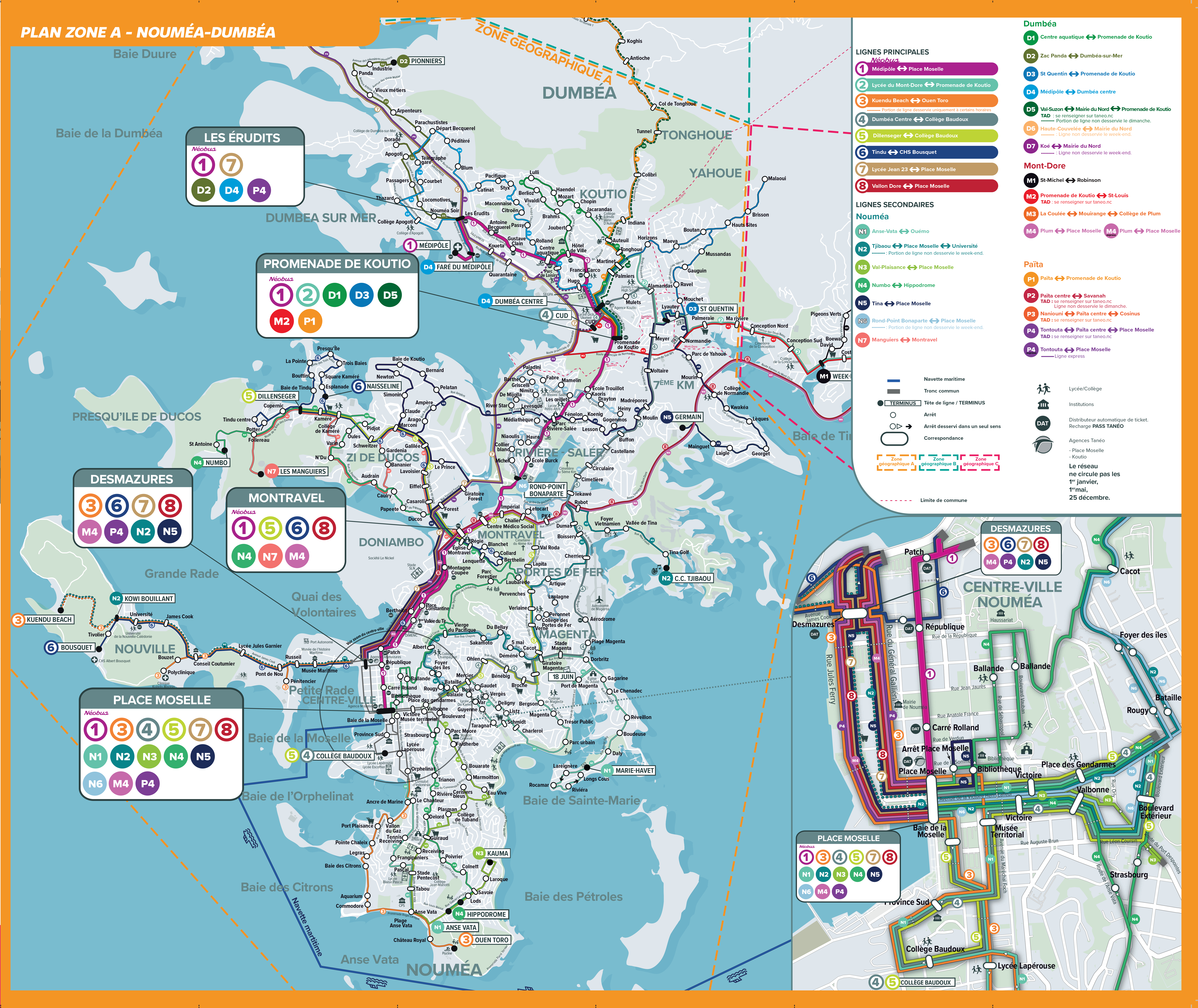 Plan des abribus — zone plan a